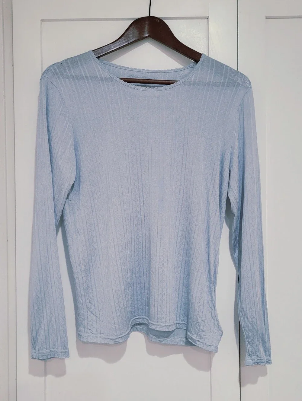 Eddie Bauer 100% Silk Lt Blue Base Layer Undergarment Set | Women's Size Small